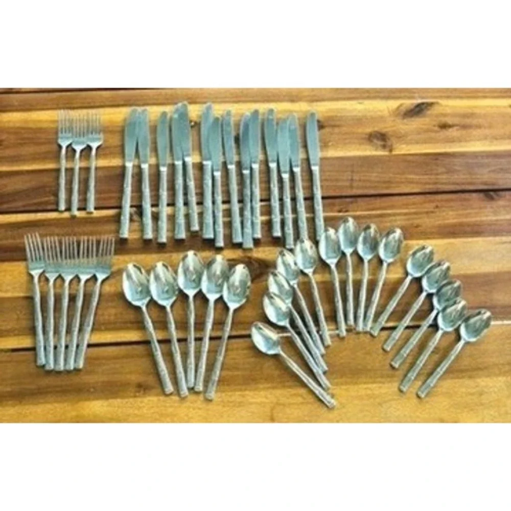 3 Vintage Bamboo‎ Stainless Salad Forks Japan Tiki Replacement Flatware